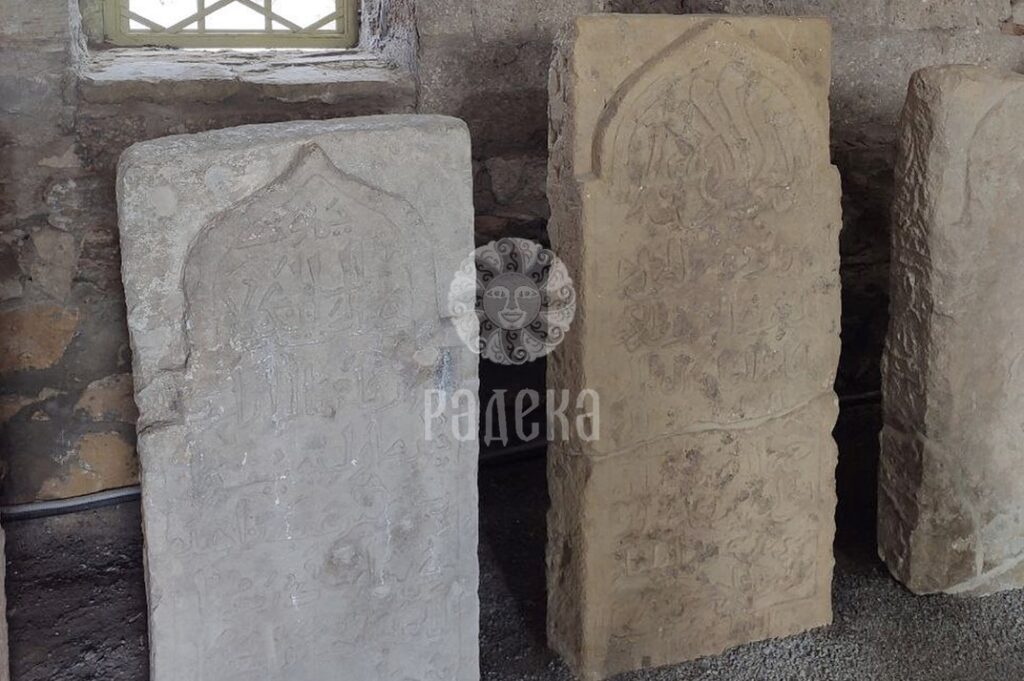 Fragments of tombstones with preserved inscriptions in Bolgar